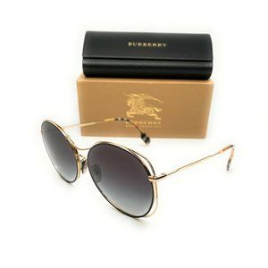 Burberry Women's Gold and Grey Sunglasses